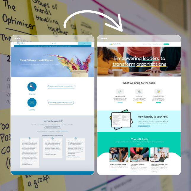 Before And After Mockups Of The My Smart Hr Website